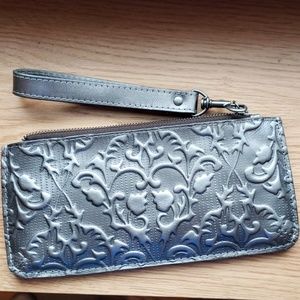 Metallic Silver Patricia Nash wristlet